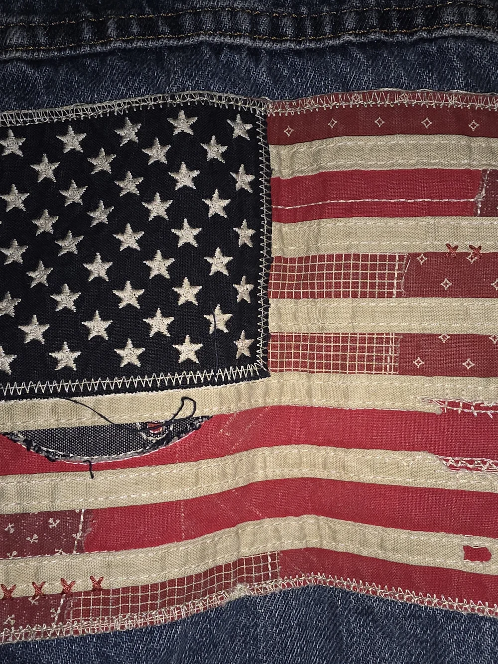 Polo by Ralph Lauren Trucker Denim Jacket with American Flag Patch